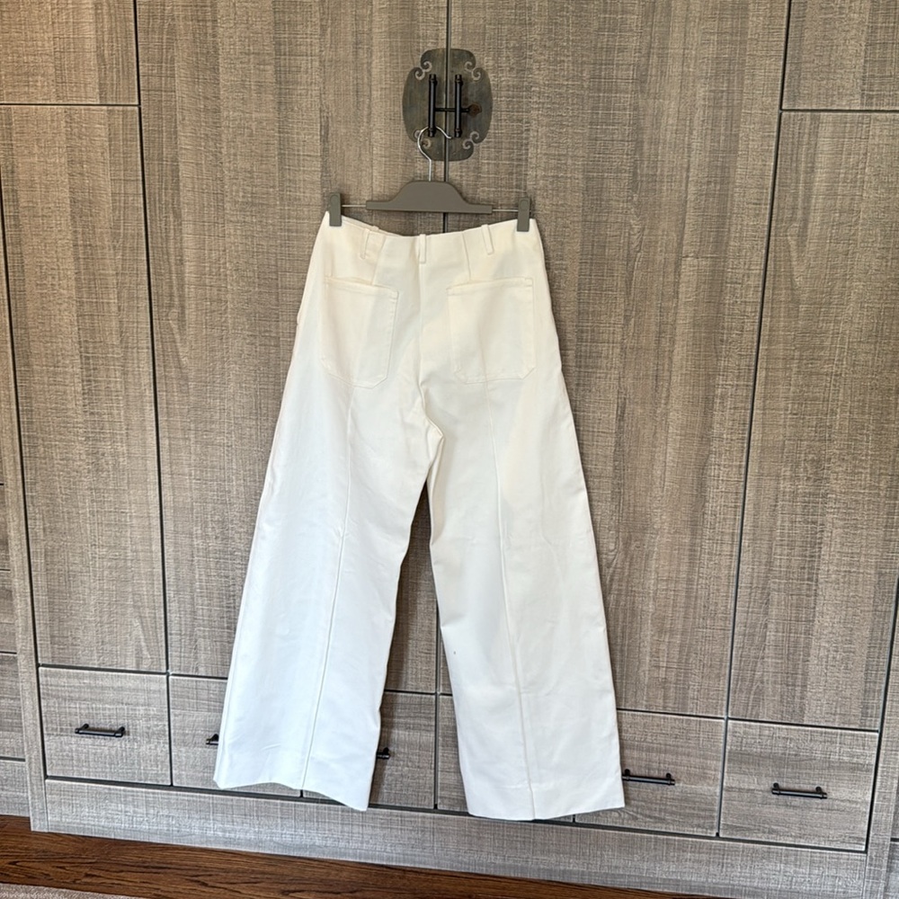 Zara Cream‎ Wide-Leg Trousers - Picture 12 of 14
